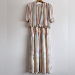 Vintage Pretty in Pink Multicolour Gingham Dress